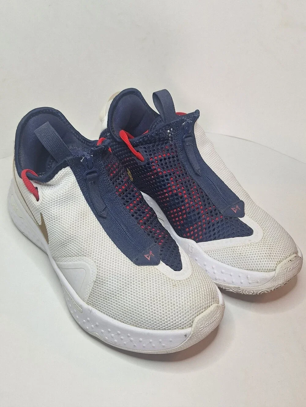 Nike PG 4 USA White Obsidian Navy Blue University Red Men's Size US 8 Basketbal